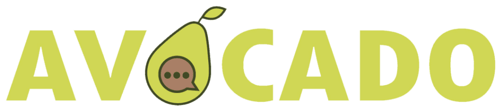 Branding banner in green, featuring the Avocado Virtual Assistant logo or theme.
